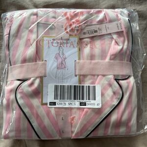 Victoria's Secret Pink and White Striped Pajama Set